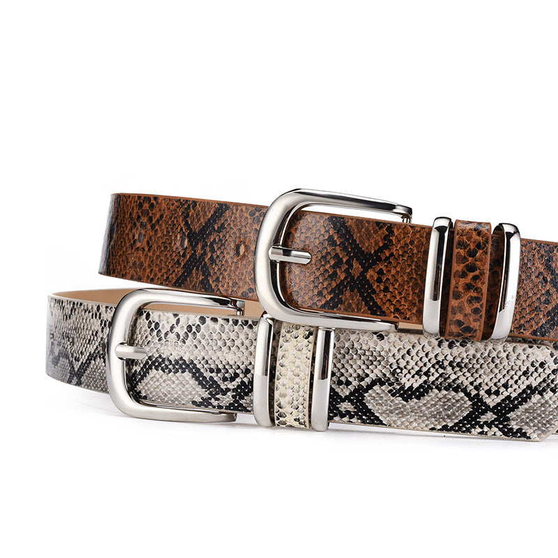 Women's Four Snake Pattern Retro Decorative Pin Buckle Clothing Belts