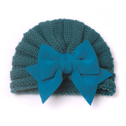 Children's Keep Warm Knitted Hat Bow Sleeve Kids' Headwear