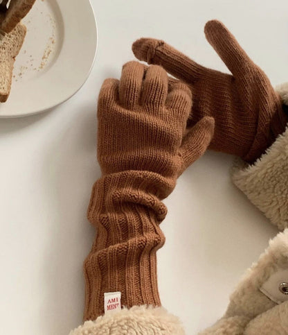 Screen Five Finger Lengthen To Keep Warm Gloves