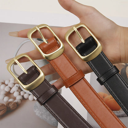 Women's Small Square Buckle Simple Jeans Decorative Belts