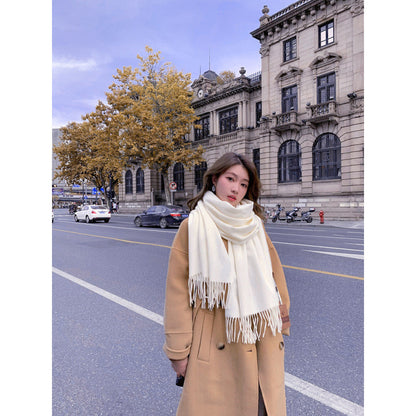 Women's & Men's Solid Color Korean Style Shawl Warm High Scarfs