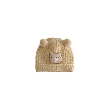 Cute Super Double Ball Bear Knitted Kids' Headwear