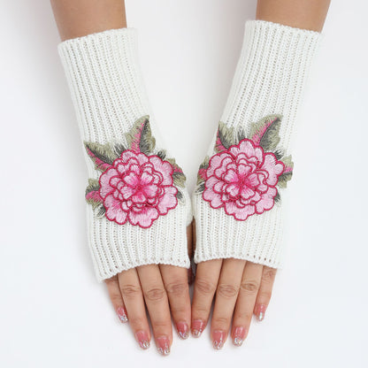 Women's Half Finger Fingerless Fashionable Warm Short Gloves