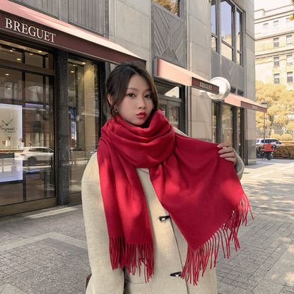 Women's & Men's Solid Color Korean Style Shawl Warm High Scarfs