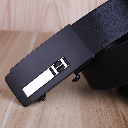 Men's Leather Toothless Automatic Buckle Waist Seal Belts