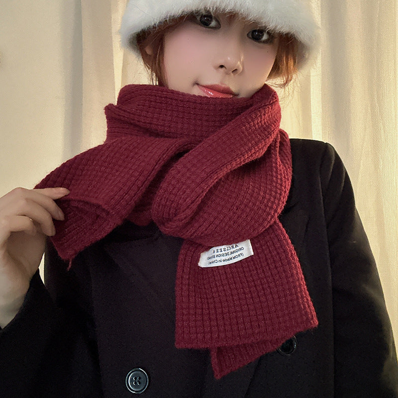 Beautiful Red Plaid Classic Warm Korean Scarfs