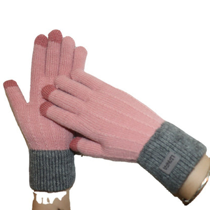 Women's & Men's Screen Knitted Warm Cute Fleece-lined Thickened Gloves