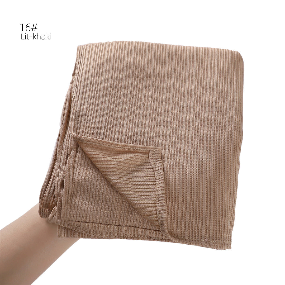 Women's Knitted Pure Color Soft Striped Bag Scarfs