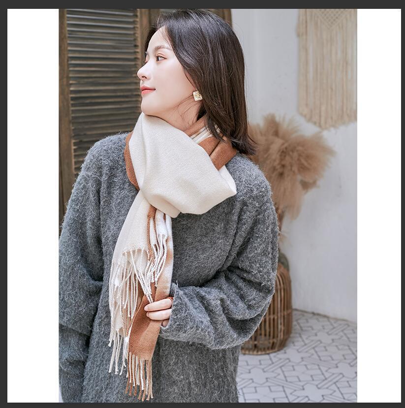 Women's Winter Gradient Warm Shawl Printed Scarfs