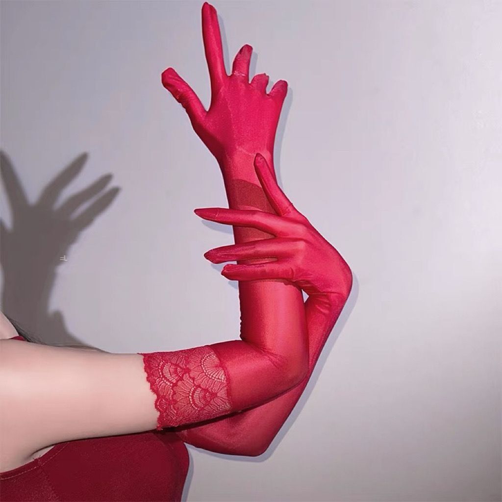 Shiny Five-finger Pure Desire Props Transparent Gloves