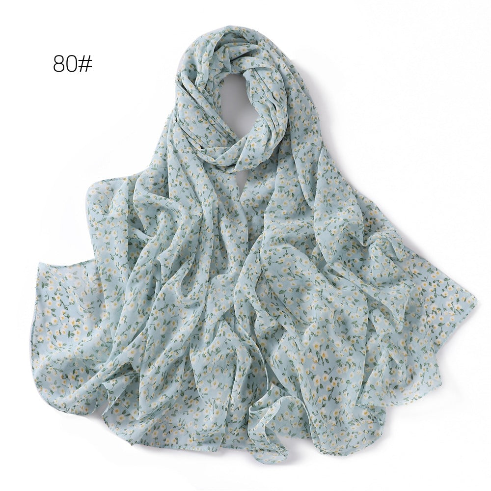 Small Floral Letter Sunscreen Shawl Pearl Scarfs