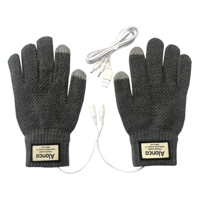 Men's Electric Heating Hand Warming Woven Gloves