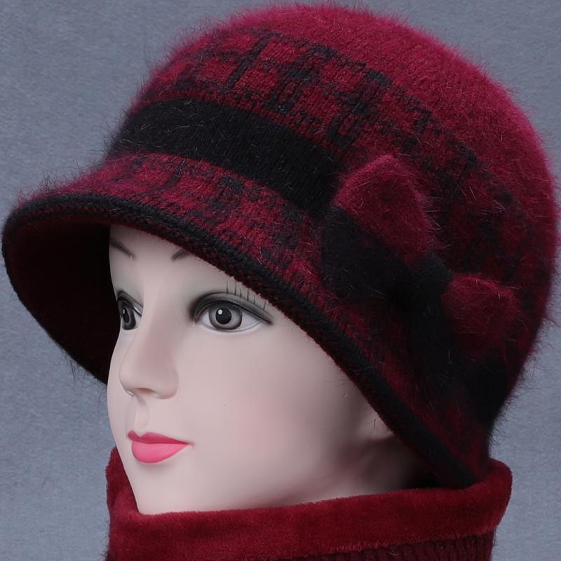 Woolen Winter Bow Warm Knitted Hat Hats & Caps