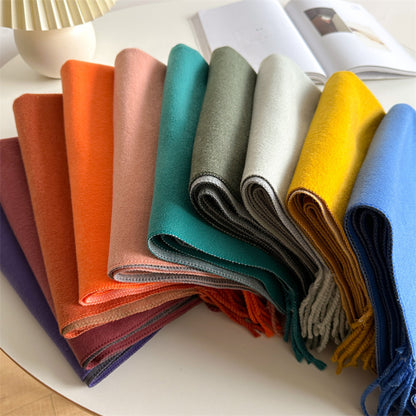 Women's & Men's Cashmere Winter Thickened Warm Double-sided Two-color Scarfs