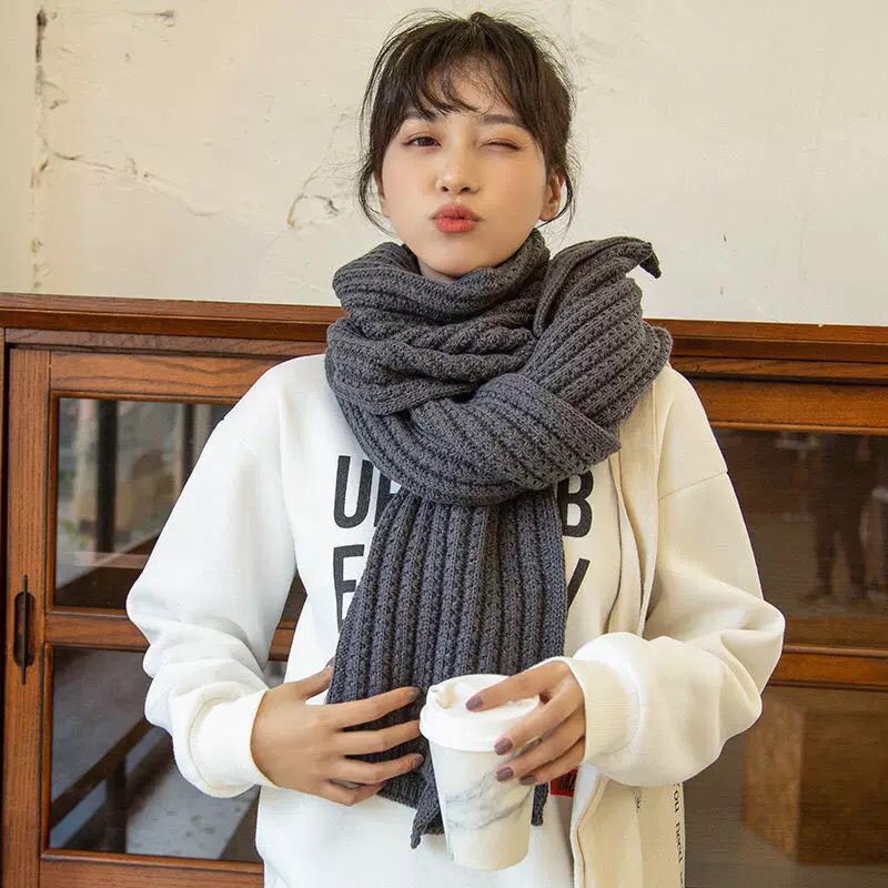 Women's & Men's Winter Wool Knitted Korean Style Versatile Scarfs