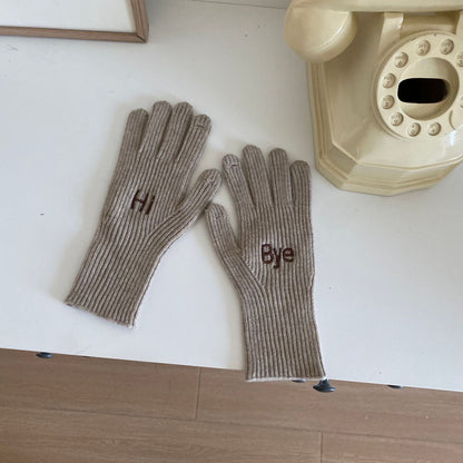 Winter Warm Letter For Couple Long Gloves