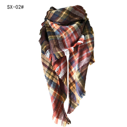 Women's Double-sided Square Triangular Binder Neck Warmer Scarfs