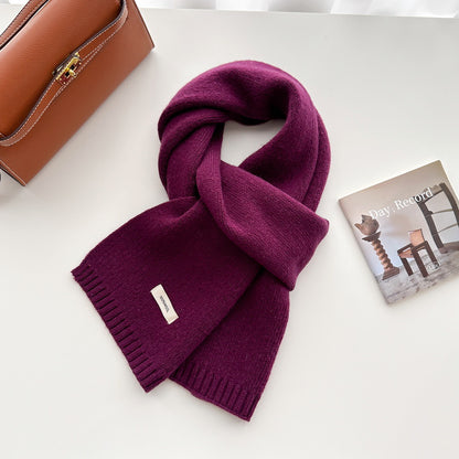 Australian Wool Long Winter Warm Knitted Solid Scarfs