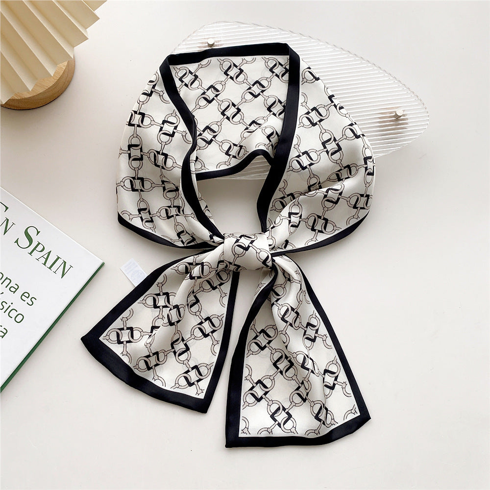 Women's Versatile Small Fashionable Long Decorations Ribbon Hair Scarfs