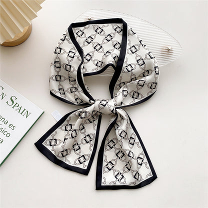 Women's Versatile Small Fashionable Long Decorations Ribbon Hair Scarfs