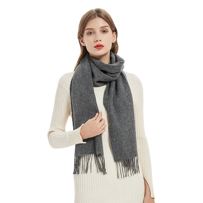 Women's Solid Color Thickened Warm Shawl Simple Scarfs