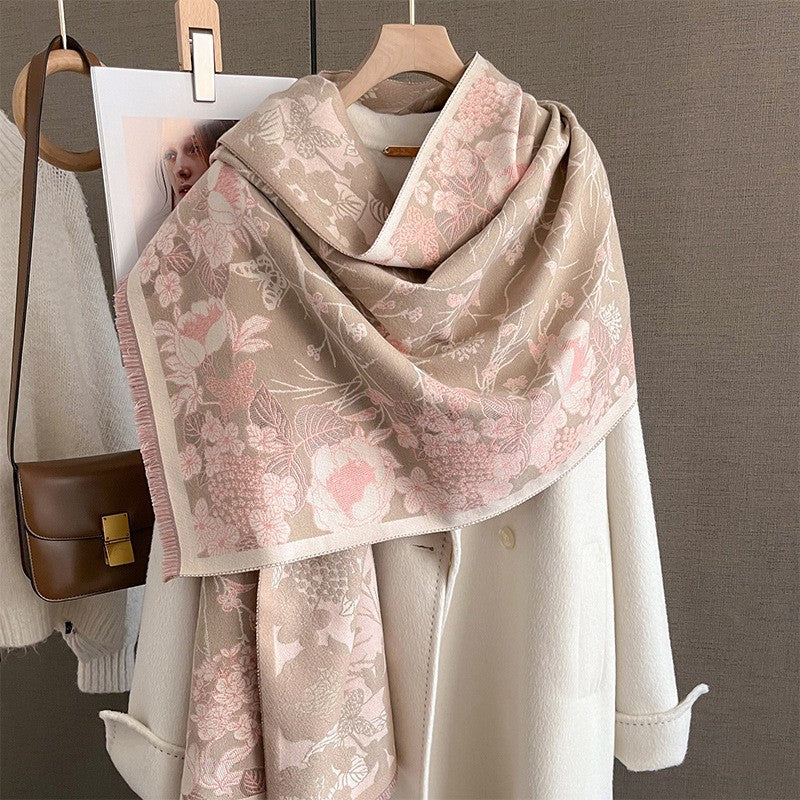 Women's Artificial Cashmere Korean Printed Elegant Warm Scarfs