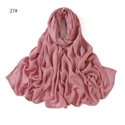 Wide Brim Thin Modal Monochrome Rayon Breathable Shawl Cotton Scarfs