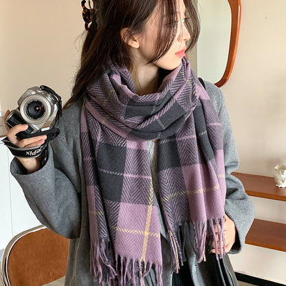 Women's Winter Classic Plaid Casual Fashion Shawl Scarfs