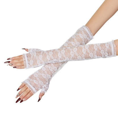 Women's Sexy Lace Half Finger Summer Breathable Gloves