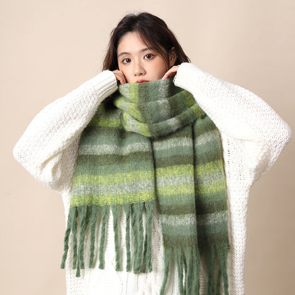 Women's Plaid Korean Thickened British Shawl High-grade Scarfs