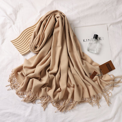 Solid Color Barbed Hair Female Thickened Scarfs