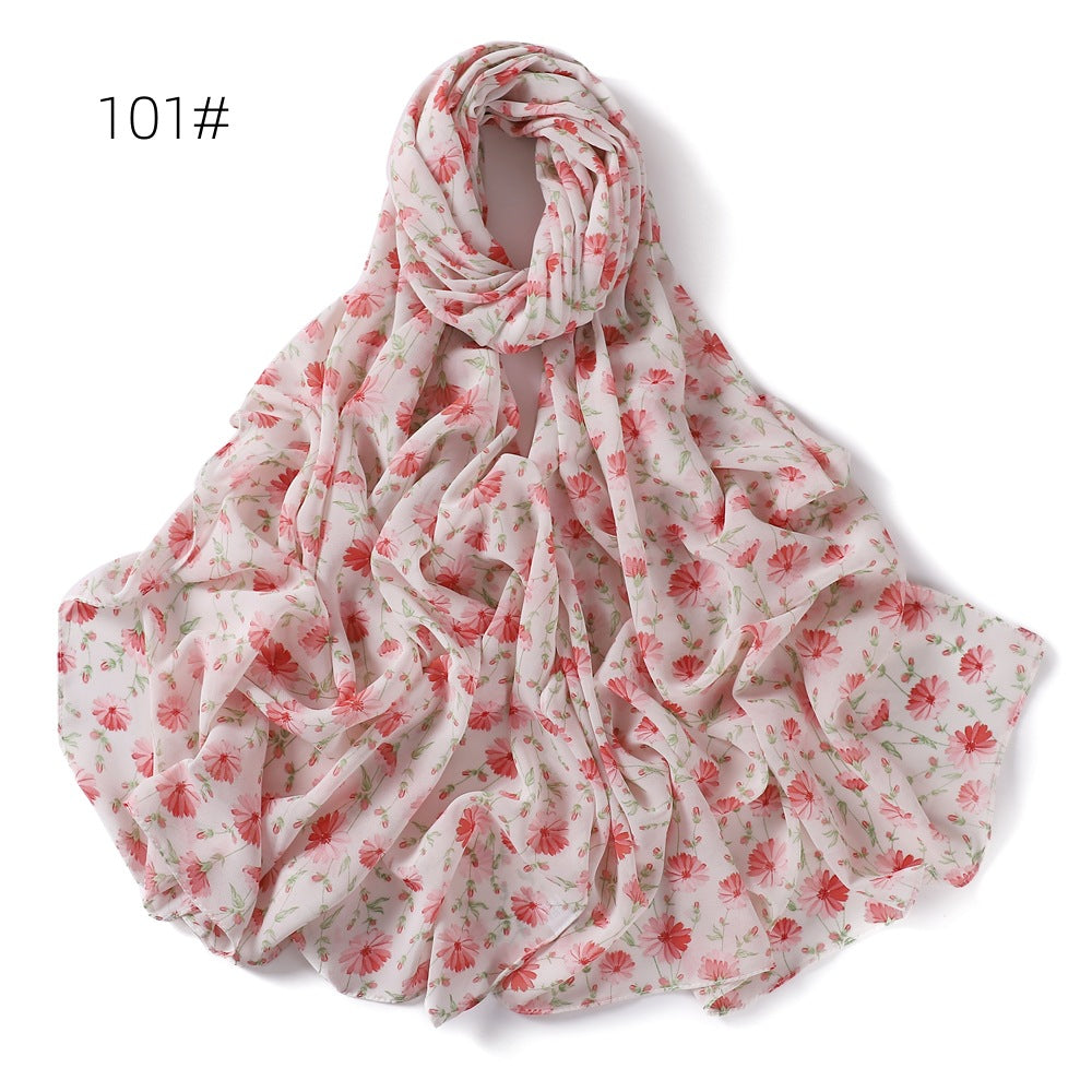 Small Floral Letter Sunscreen Shawl Pearl Scarfs