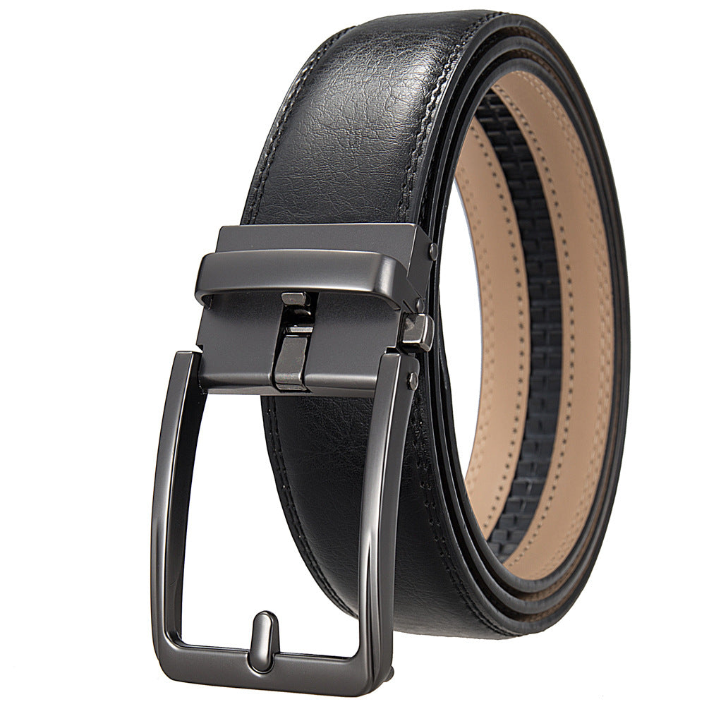 Men's Creative Automatic Buckle Split Leather Belts