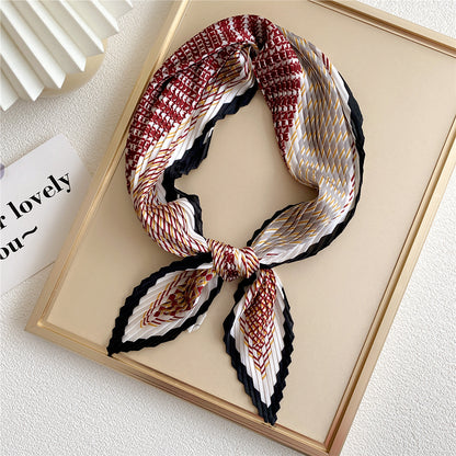 Women's Small Square Towel Versatile Decorative Silk Scarfs