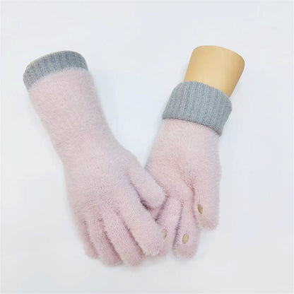 Wool Plus Long Winter Warm Plush Gloves