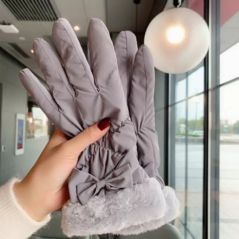 Women's For Winter Fleece-lined Thick Suede Touch Gloves