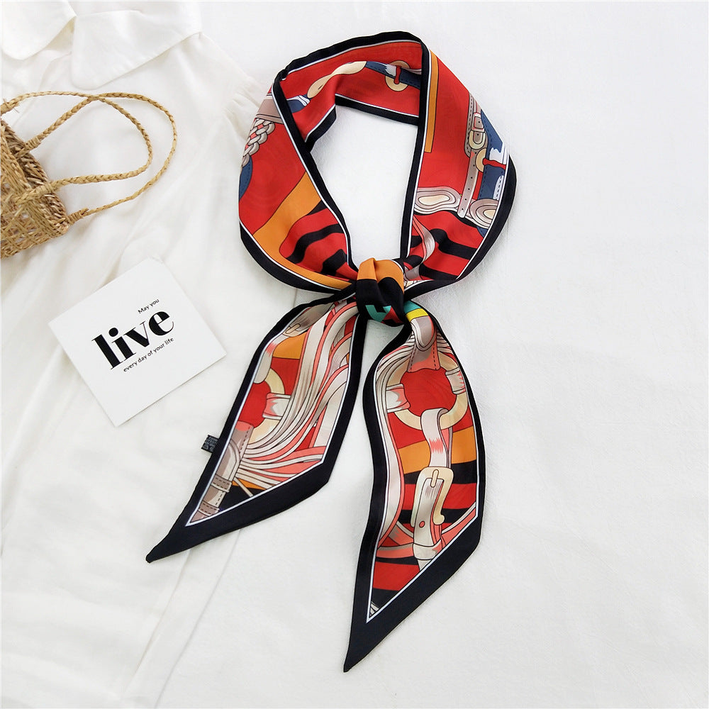 Women's Long Tie Hair Band Bag Straps Scarfs