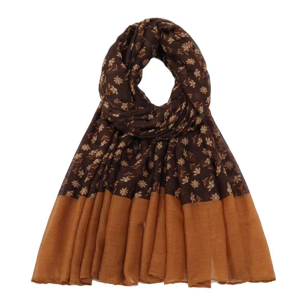 Versatile Vintage Printed Voile Breathable Elegant Lightweight Sun Scarfs