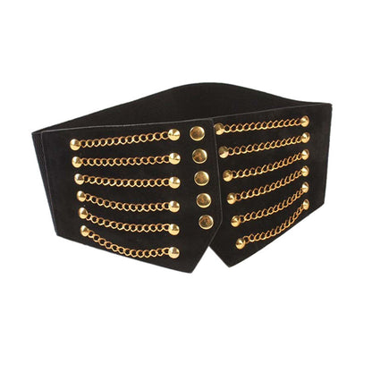 Women's Fashion Punk Extra Wide Chain Rivets Belts