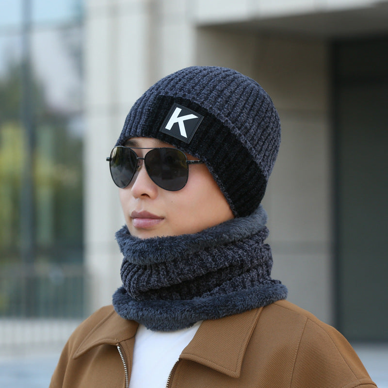 Men's Woolen Winter Fleece-lined Warm Knitted Hat Cycling Hats & Caps