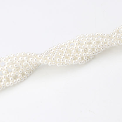 Women's Lady Sweet Fashion Imitation Pearl Woven Waist Chain Belts