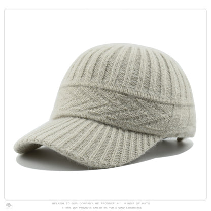 Women's Knitted Wool Baseball Korean Fashion Face Hats & Caps