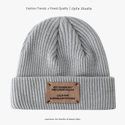 Trendy Vintage Patch Couple Woolen Female Winter Series Hats & Caps