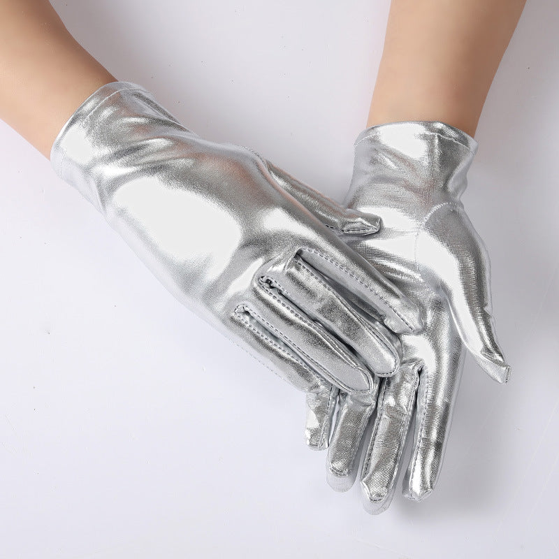 Women's Sexy Patent Leather Holiday Performance Etiquette Gloves