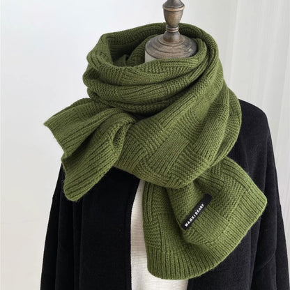 Women's Wool Korean Style Positive Negative Knitted Scarfs