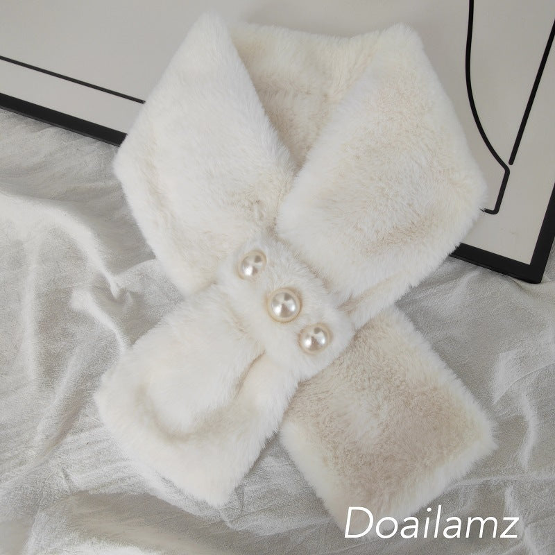 Pearl Plush Warm Fur Windproof Imitation Rabbit Collar Scarfs