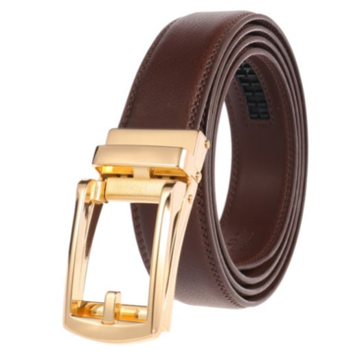 Men's Fashion Leather Automatic Buckle Cowhide Belts