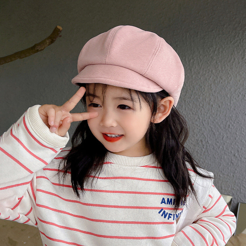 Children's Korean Style Hat Beret Octagonal Summer Kids' Headwear