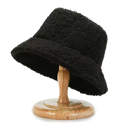 Women's Pure Color Lamb Wool Korean Fashion Thick Hats & Caps