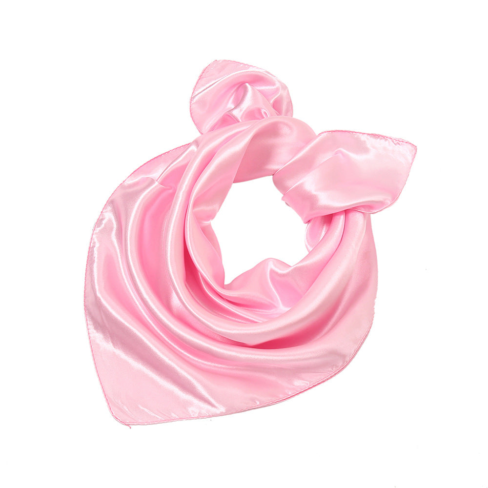 Satin Solid Color Monochrome Professional Square Scarfs